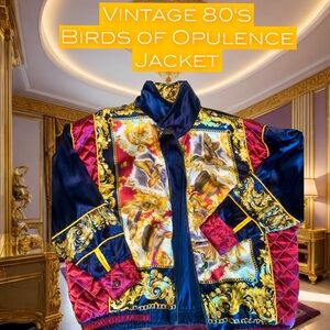 Vintage 1980’s Birds of Opulence Themed light weight Jacket.